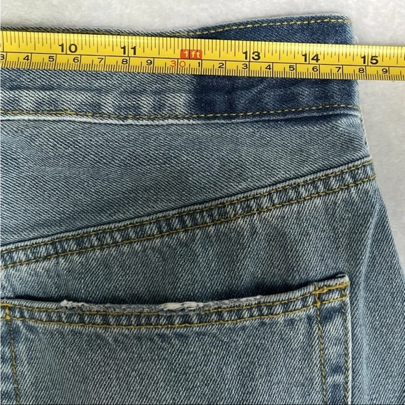 ETICA Wide Leg Cuff Blue Jeans Women Sz 29 Button Fly Sustainable Denim Relaxed - Picture 8 of 12